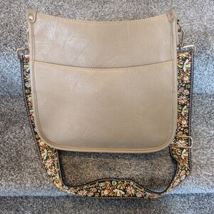 Viva Terry Vegan Leather Light Khaki Crossbody Purse